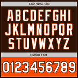 Custom Brown White-Orange Bomber Varsity Letterman Two Tone Zipper Jacket