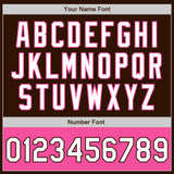 Custom Brown White-Pink Bomber Varsity Letterman Two Tone Zipper Jacket