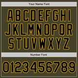 Custom Olive Black-Gold Bomber Varsity Letterman Salute To Service Zipper Jacket