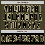 Custom Olive Black-Cream Bomber Varsity Letterman Two Tone Salute To Service Zipper Jacket