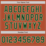 Custom Texas Orange Green-Cream Bomber Varsity Letterman Zipper Jacket