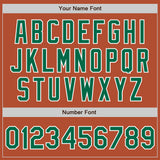 Custom Texas Orange Kelly Green-White Bomber Varsity Letterman Zipper Jacket