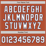 Custom Texas Orange White-Navy Bomber Varsity Letterman Zipper Jacket