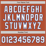 Custom Texas Orange White-Royal Bomber Varsity Letterman Zipper Jacket