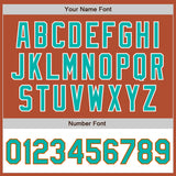 Custom Texas Orange Aqua-White Bomber Varsity Letterman Two Tone Zipper Jacket