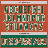 Custom Texas Orange White-Kelly Green Bomber Varsity Letterman Two Tone Zipper Jacket