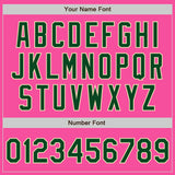 Custom Pink Green-Cream Bomber Varsity Letterman Zipper Jacket