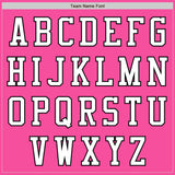 Custom Pink White-Black Bomber Varsity Letterman Zipper Jacket