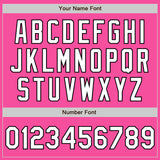 Custom Pink White-Black Bomber Varsity Letterman Zipper Jacket