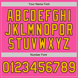 Custom Pink Gold-Black Bomber Varsity Letterman Zipper Jacket