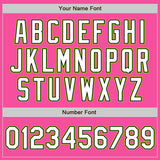 Custom Pink Black-Neon Green Bomber Varsity Letterman Zipper Jacket