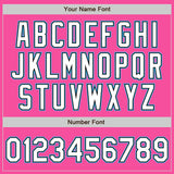 Custom Pink Black-Sky Blue Bomber Varsity Letterman Zipper Jacket