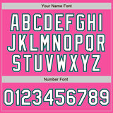 Custom Pink Black-Aqua Bomber Varsity Letterman Zipper Jacket