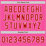 Custom Pink Red-White Bomber Varsity Letterman Zipper Jacket