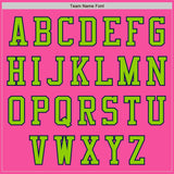 Custom Pink Neon Green-Navy Bomber Varsity Letterman Zipper Jacket