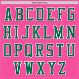 Custom Pink Kelly Green-White Bomber Varsity Letterman Zipper Jacket