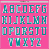 Custom Pink Teal-White Bomber Varsity Letterman Zipper Jacket