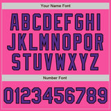 Custom Pink Purple-Black Bomber Varsity Letterman Zipper Jacket