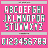 Custom Pink White-Kelly Green Bomber Varsity Letterman Zipper Jacket