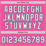 Custom Pink Black-Light Blue Bomber Varsity Letterman Zipper Jacket