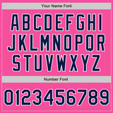 Custom Pink Navy-White Bomber Varsity Letterman Zipper Jacket