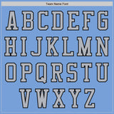 Custom Light Blue Gray-Black Bomber Varsity Letterman Zipper Jacket