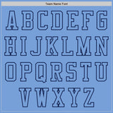 Custom Light Blue Navy Bomber Varsity Letterman Zipper Jacket