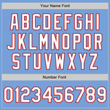 Custom Light Blue White-Red Bomber Varsity Letterman Zipper Jacket