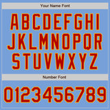 Custom Light Blue Red-Gold Bomber Varsity Letterman Zipper Jacket