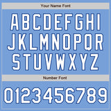 Custom Light Blue White-Royal Bomber Varsity Letterman Zipper Jacket