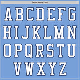 Custom Light Blue White-Navy Bomber Varsity Letterman Zipper Jacket