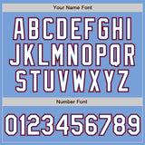 Custom Light Blue Royal-Red Bomber Varsity Letterman Zipper Jacket