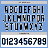 Custom Light Blue Black-White Bomber Varsity Letterman Two Tone Zipper Jacket