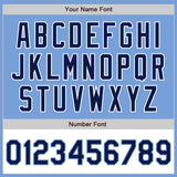 Custom Light Blue Navy-White Bomber Varsity Letterman Two Tone Zipper Jacket