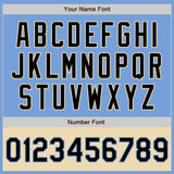 Custom Light Blue Black-Cream Bomber Varsity Letterman Two Tone Zipper Jacket