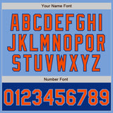 Custom Light Blue Orange-Royal Bomber Varsity Letterman Two Tone Zipper Jacket