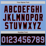 Custom Light Blue Red-Black Bomber Varsity Letterman Two Tone Zipper Jacket