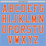 Custom Light Blue White-Orange Bomber Varsity Letterman Two Tone Zipper Jacket