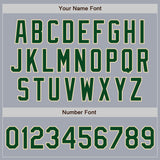 Custom Gray Green-Cream Bomber Varsity Letterman Zipper Jacket