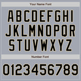 Custom Gray Black-Cream Bomber Varsity Letterman Zipper Jacket