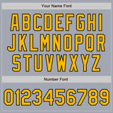 Custom Gray Gold-Black Bomber Varsity Letterman Zipper Jacket