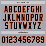 Custom Gray Black-Orange Bomber Varsity Letterman Zipper Jacket