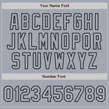 Custom Gray Black Bomber Varsity Letterman Zipper Jacket