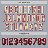 Custom Gray Crimson Black-City Cream Bomber Varsity Letterman Zipper Jacket