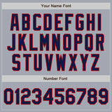 Custom Gray Navy-Red Bomber Varsity Letterman Zipper Jacket