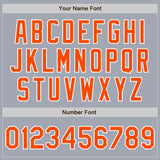 Custom Gray Orange-White Bomber Varsity Letterman Zipper Jacket