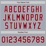 Custom Gray Maroon-Cream Bomber Varsity Letterman Zipper Jacket