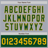 Custom Gray Gold-Green Bomber Varsity Letterman Two Tone Zipper Jacket