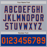 Custom Gray Orange-Royal Bomber Varsity Letterman Two Tone Zipper Jacket