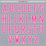 Custom Gray White-Pink Bomber Varsity Letterman Two Tone Zipper Jacket